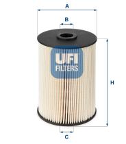 UFI 2602100 - FILTRO DE ACEITE, CARTUCHO FILTRANTE