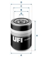 UFI 2325600 - FILTRO DE ACEITE, 3/4-16 UNF, FILTRO ENROSCABLE