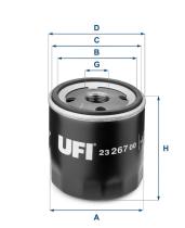 UFI 2326700 - FILTRO DE ACEITE, 3/4-16 UNF, FILTRO ENROSCABLE