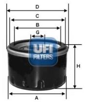 UFI 2326400 - FILTRO DE ACEITE, M 24 X 1,5, FILTRO ENROSCABLE