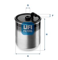 UFI 2442900 - FILTRO DE COMBUSTIBLE, CARTUCHO FILTRANTE