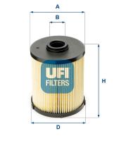 UFI 2600600 - FILTRO DE ACEITE, CARTUCHO FILTRANTE