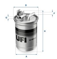 UFI 2445100 - FILTRO DE COMBUSTIBLE, CARTUCHO FILTRANTE