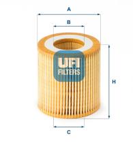 UFI 2519100 - FILTRO DE ACEITE, CARTUCHO FILTRANTE