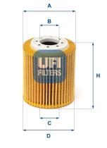 UFI 2521600 - FILTRO DE ACEITE, CARTUCHO FILTRANTE